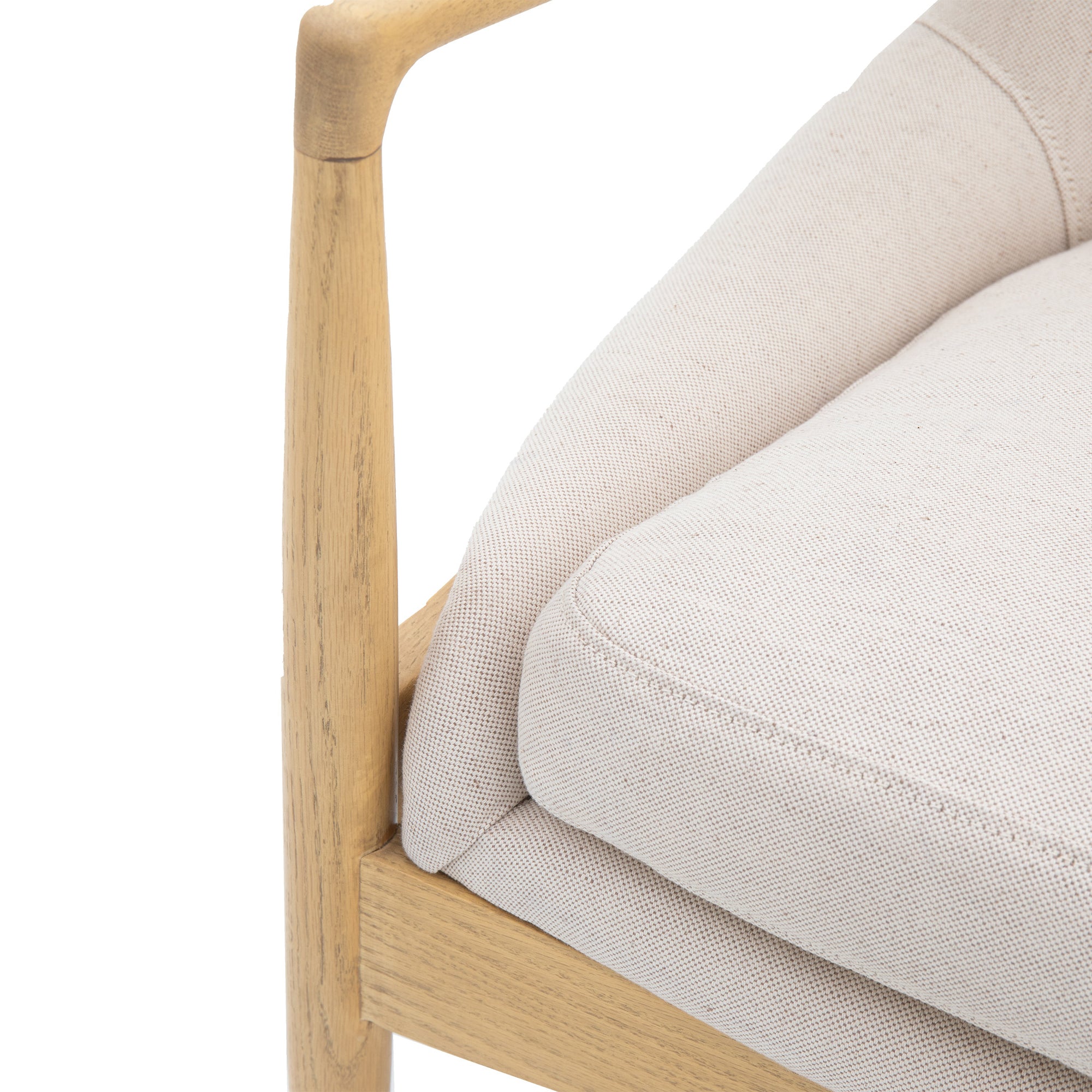 Brianna Natural Linen & Oak Wood Armchair